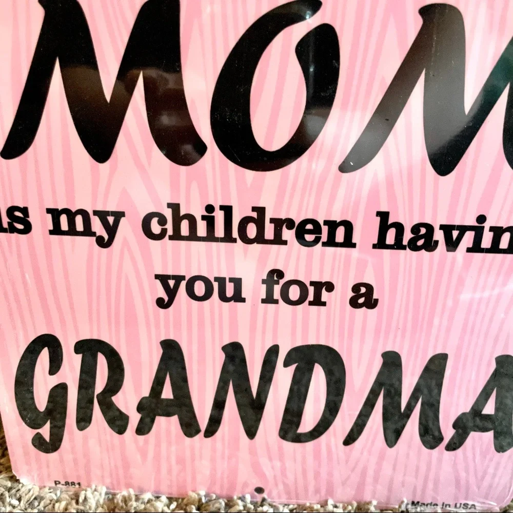 NEW The Only Thing Better Than Mom Children Grandma Metal Sign